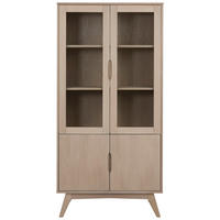 VITRINA, furnirano hrast barve hrasta - barve hrasta, Moderno, steklo/les (94/192/40cm) - MID.YOU