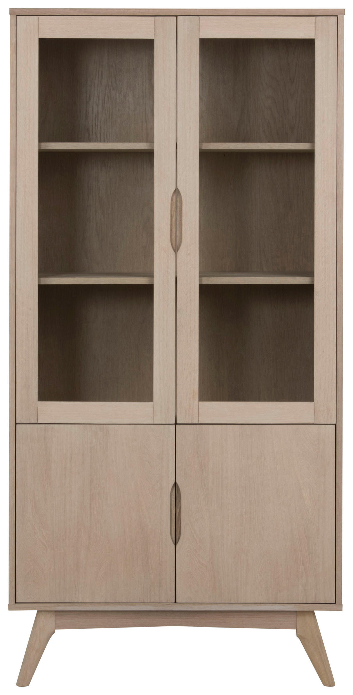VITRINA, furnirano hrast barve hrasta - barve hrasta, Moderno, steklo/les (94/192/40cm) - MID.YOU