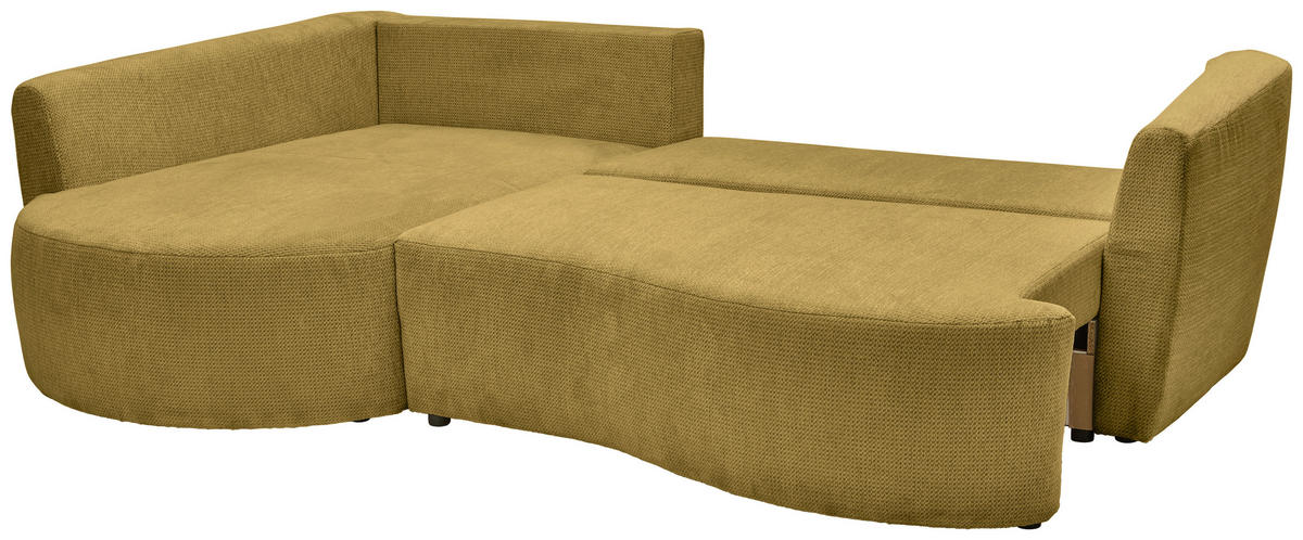 ECKSOFA Senfgelb Chenille  - Senfgelb/Schwarz, MODERN, Kunststoff/Textil (179/287cm) - Carryhome