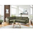 ECKSOFA Olivgrün Flachgewebe  - Eichefarben/Olivgrün, Design, Holz/Textil (189/236cm) - Valnatura