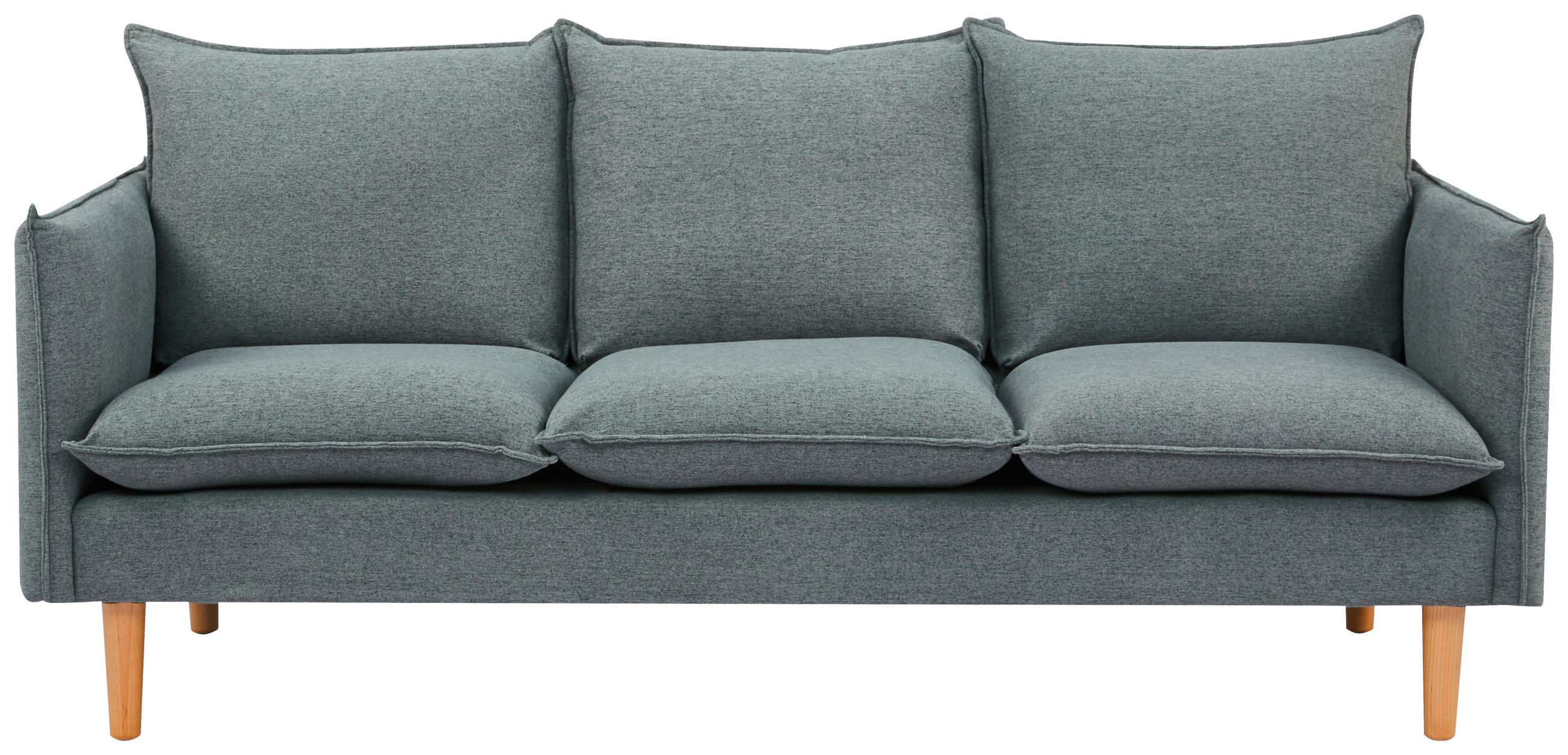 CANAPEA CU 3 LOCURI textil gri închis  - gri închis/culoare natur, Design, plastic/lemn (188/84/82cm) - Livetastic