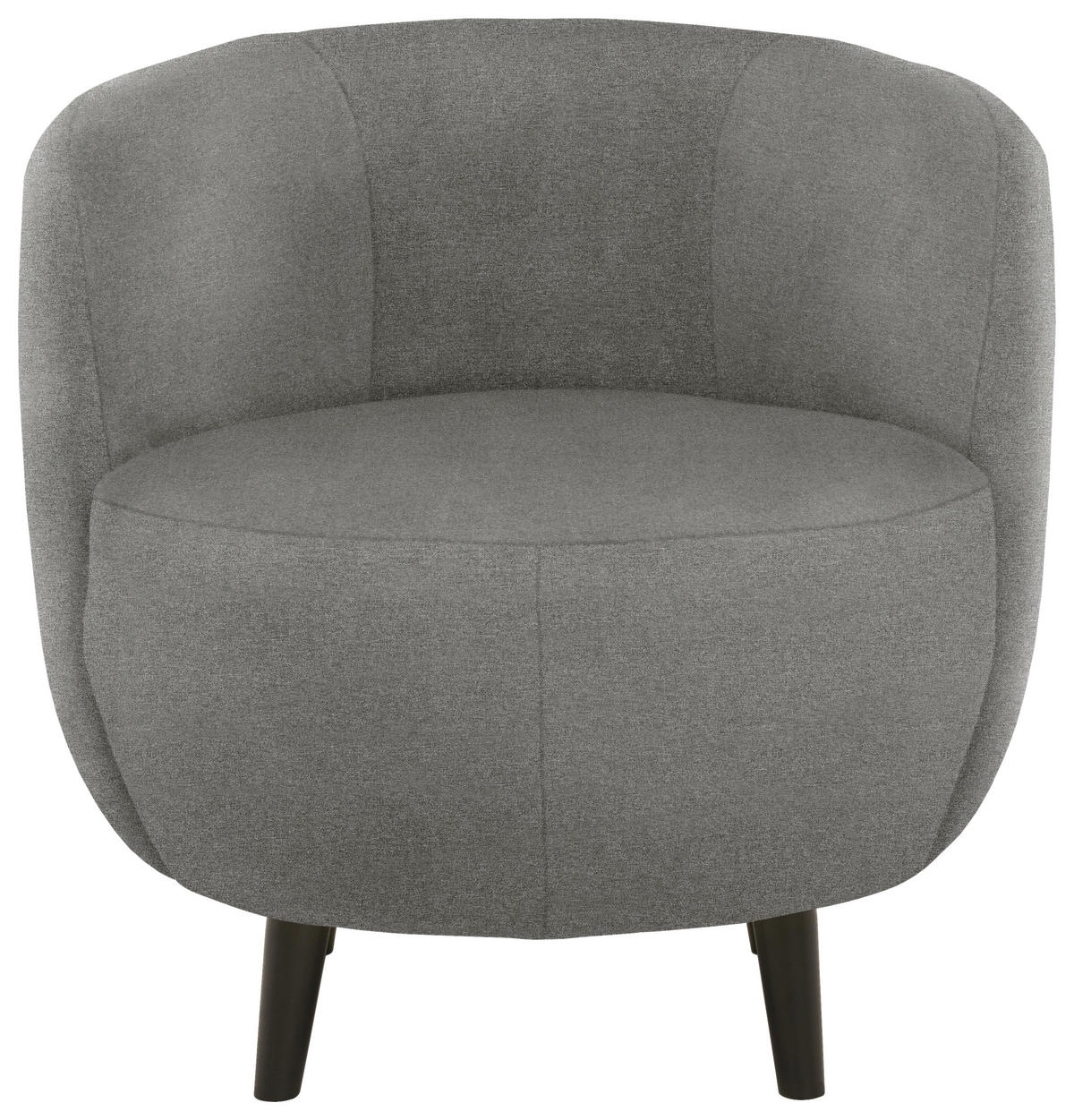 SESSEL Webstoff Graubraun    - Graubraun/Schwarz, Design, Holz/Textil (72/72/76cm) - LOOKS by W.Joop