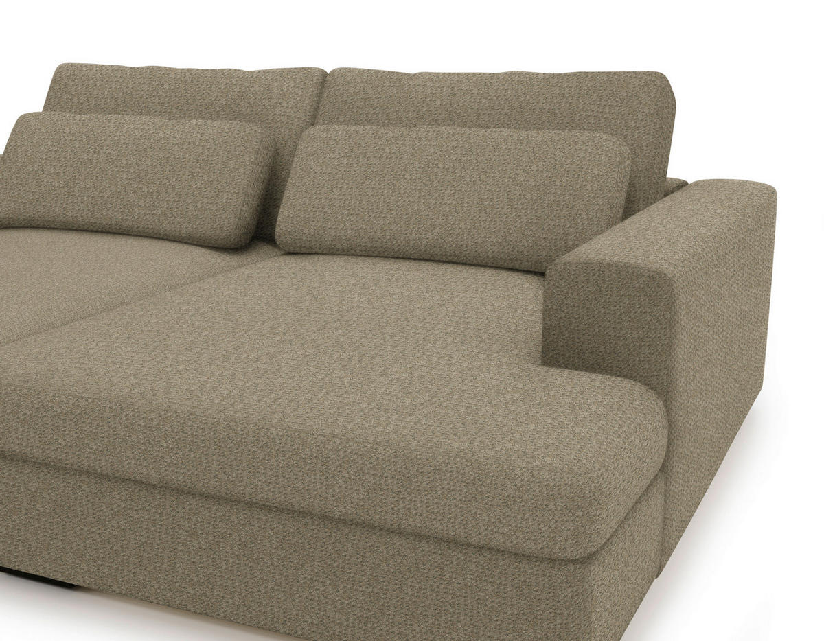 BIGSOFA in Chenille Taupe  - Taupe/Schwarz, Design, Textil (223/80/158cm) - Lomoco