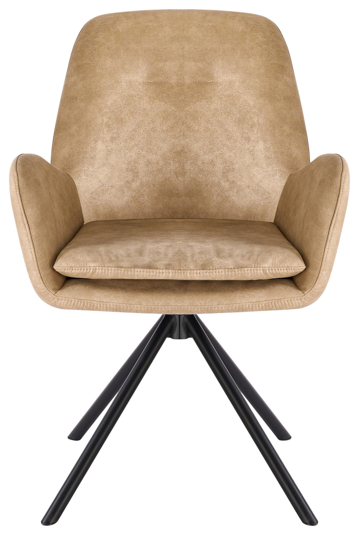 ARMLEHNSTUHL  in Eisen Webstoff  - Beige/Schwarz, Basics, Textil/Metall (60.5/88/62cm) - MID.YOU