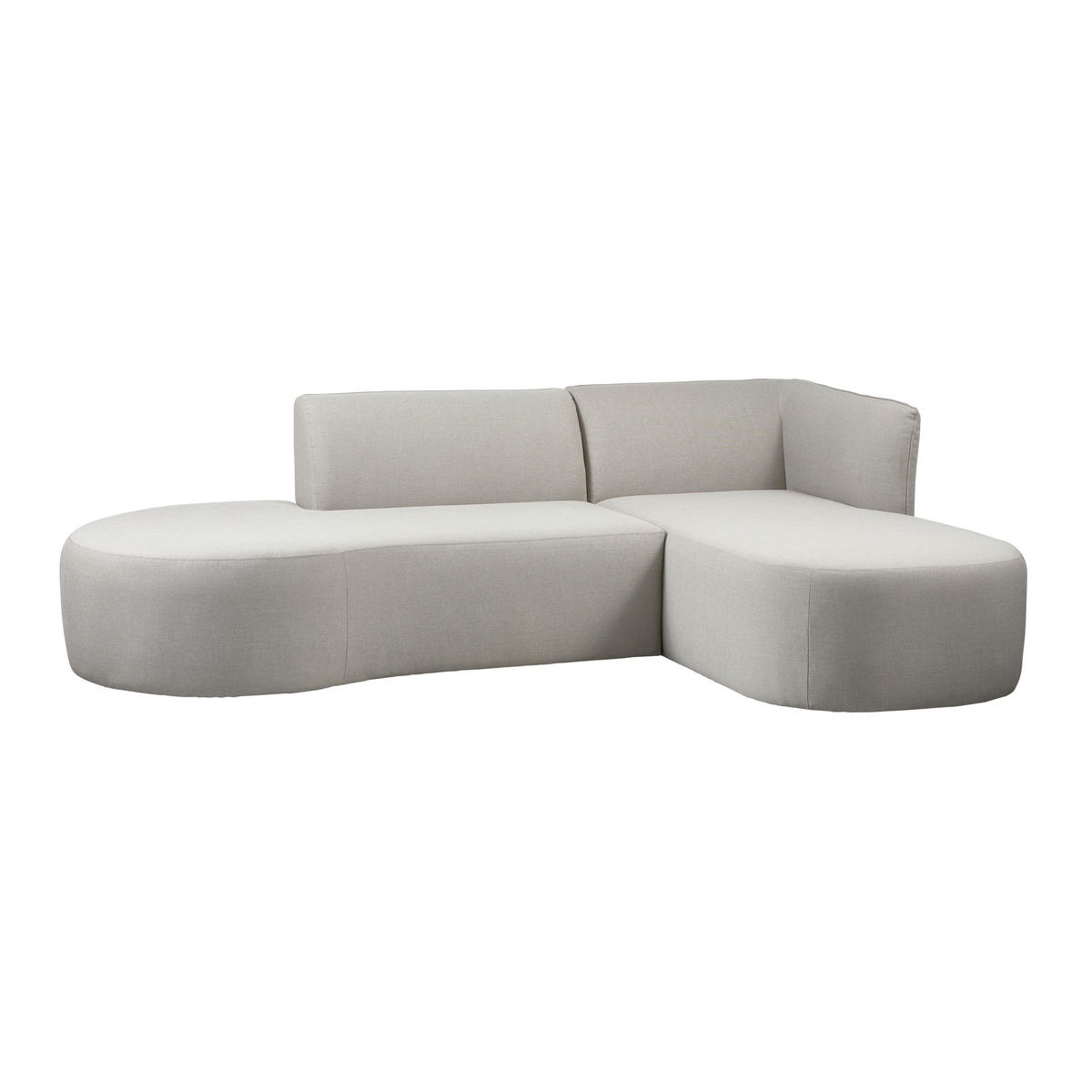 LOUNGEGARNITUR 258/168 cm Aluminium  - Sandfarben, MODERN, Textil/Metall (258/168cm) - Livetastic