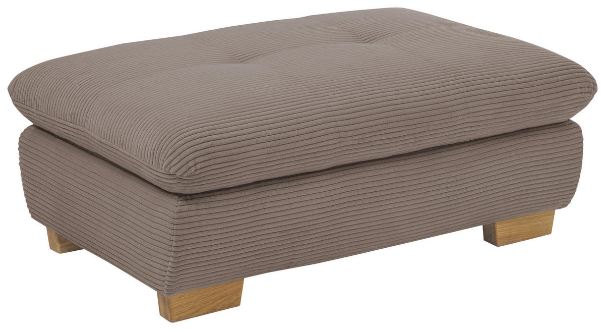 HOCKER Cord Greige  - Greige/Eichefarben, Design, Holz/Textil (106/43/74cm) - SetOne by Musterring