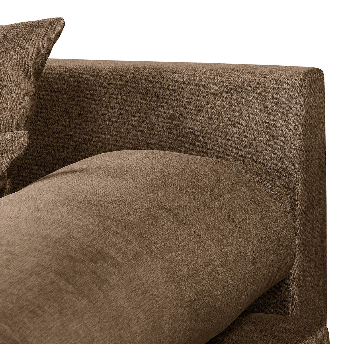 ECKSOFA Naomi Braun Mikrofaser Rückenkissen  - Schwarz/Braun, Design, Kunststoff/Textil (284/243cm) - P & B