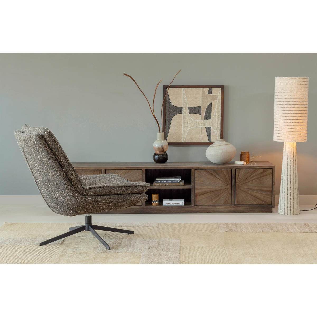 LOWBOARD Sun 200/45/44 cm  stehend  - Braun, Design, Holz (200/45/44cm) - Livetastic