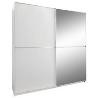 SCHWEBETÜRENSCHRANK 135/198/64 cm 2-türig Weiß  - Weiß, Design, Glas/Holzwerkstoff (135/198/64cm) - MID.YOU