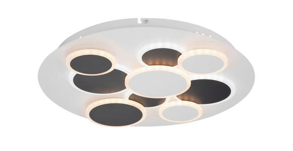 LED-DECKENLEUCHTE 46,8/6 cm - Schwarz/Weiß, Trend, Kunststoff/Metall (46,8/6cm) - Novel