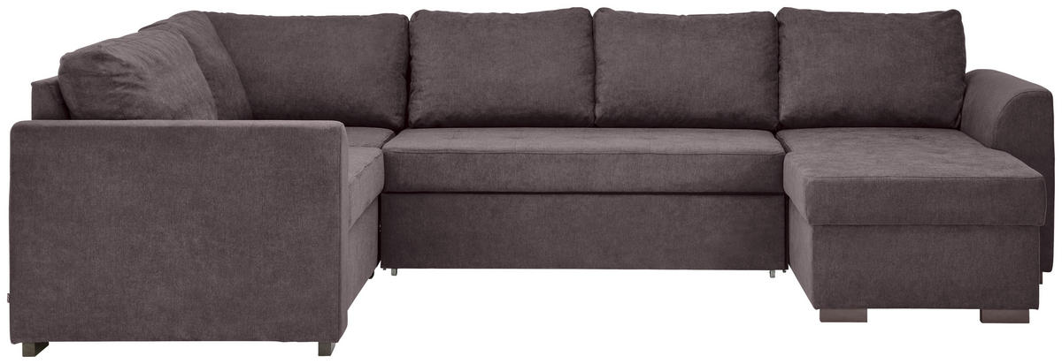 WOHNLANDSCHAFT  in Webstoff Dunkelgrau  - Dunkelgrau/Schwarz, Design, Kunststoff/Textil (205/311/160cm) - Xora