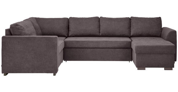 WOHNLANDSCHAFT  in Webstoff Dunkelgrau  - Dunkelgrau/Schwarz, Design, Kunststoff/Textil (205/311/160cm) - Xora