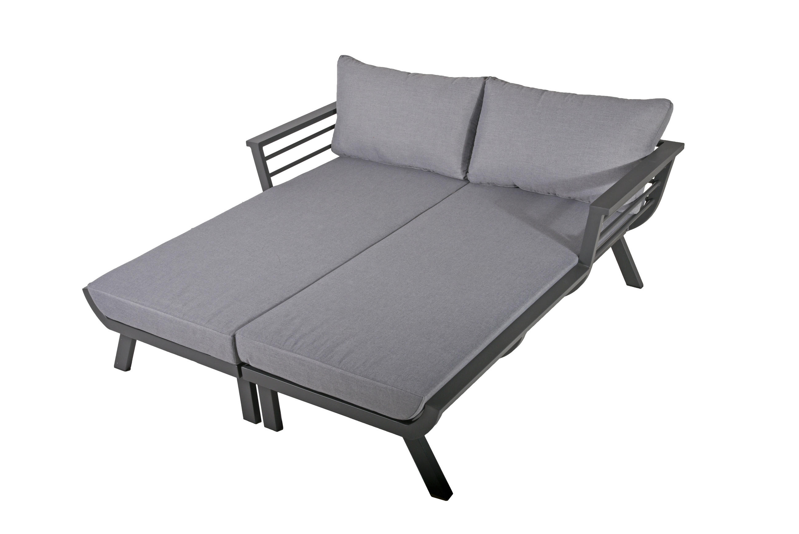 DOPPELLIEGE 170/62/175 cm  - Dunkelgrau/Grau, Basics, Kunststoff/Textil (170/62/175cm) - Gardenson