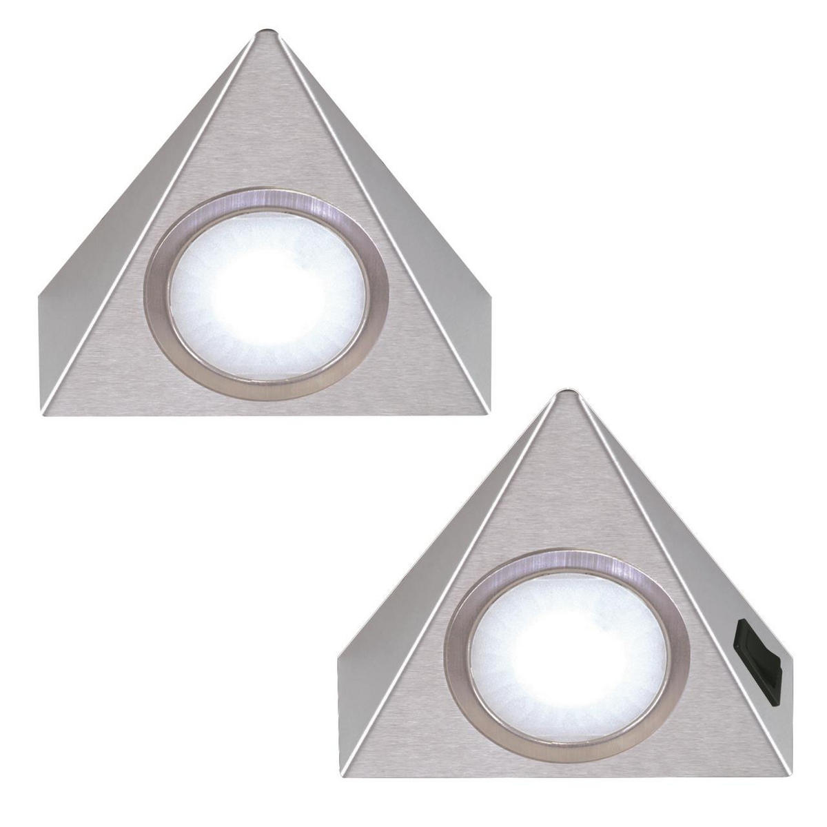 UNTERBAULEUCHTEN-SET - Edelstahlfarben, Basics, Metall (18,50/24/9,5cm) - HKT