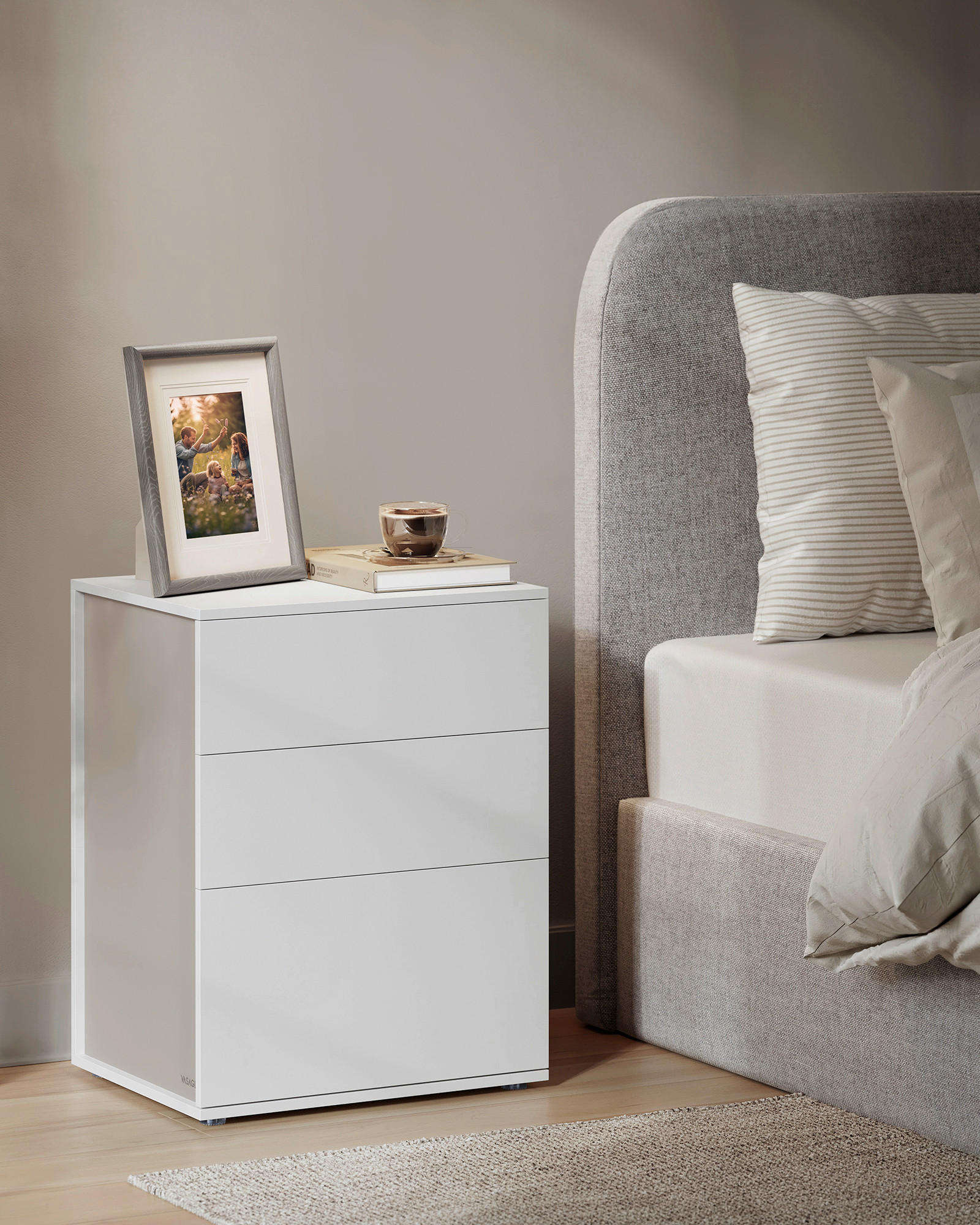 NACHTTISCH 45/58,7/35 cm  - Beige/Weiß, MODERN, Holzwerkstoff (45/58,7/35cm) - MID.YOU