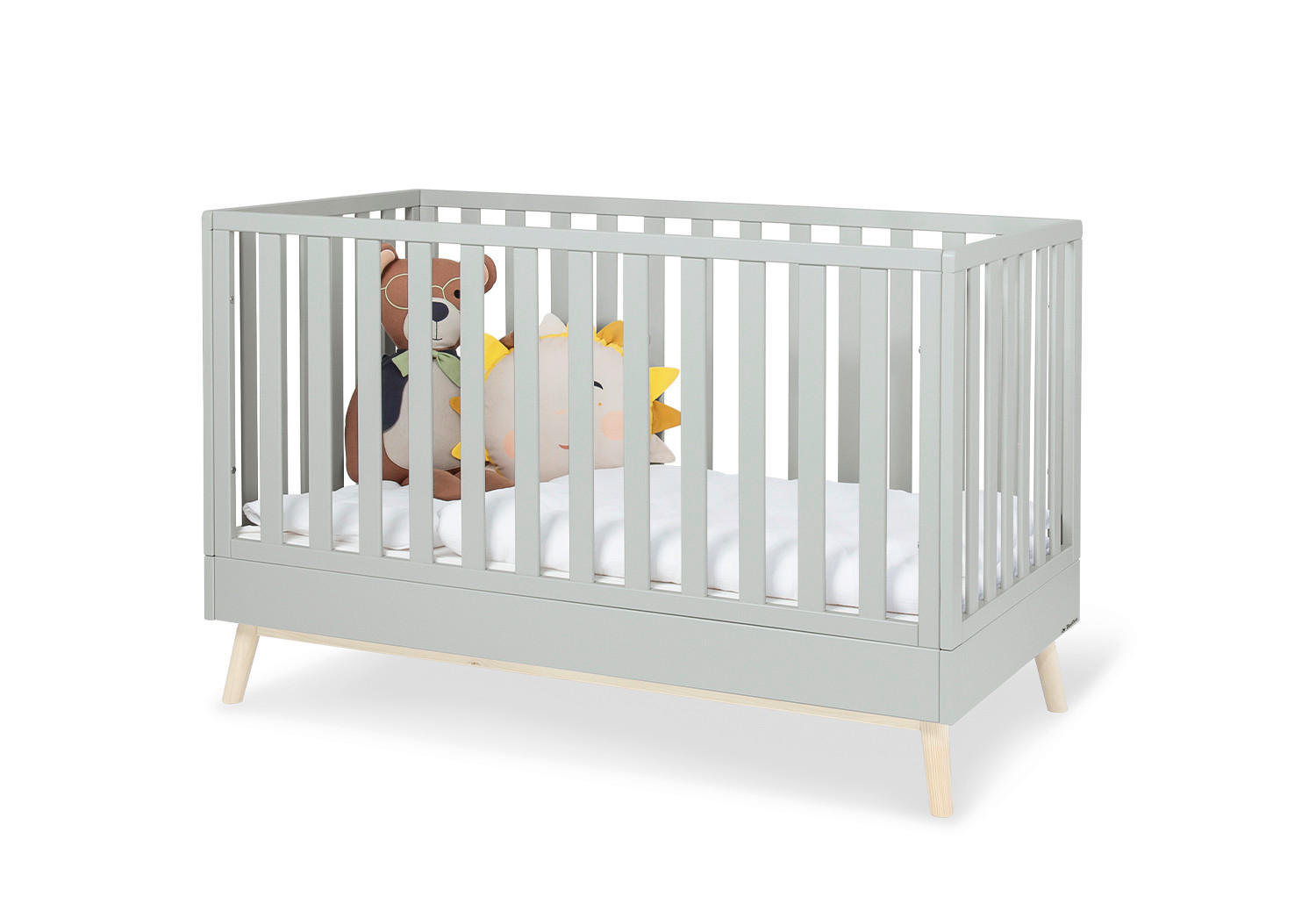 GITTERBETT Dusk  145/76/93 cm   - Hellgrau, Basics, Holz (145/76/93cm) - Pinolino