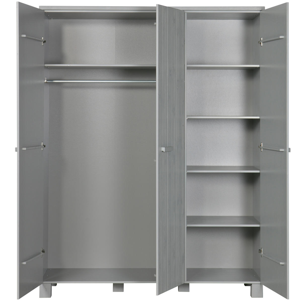 GARDEROBENSCHRANK Dennis  in 158/202/55 cm  - Grau, Design, Holz/Holzwerkstoff (158/202/55cm) - Livetastic