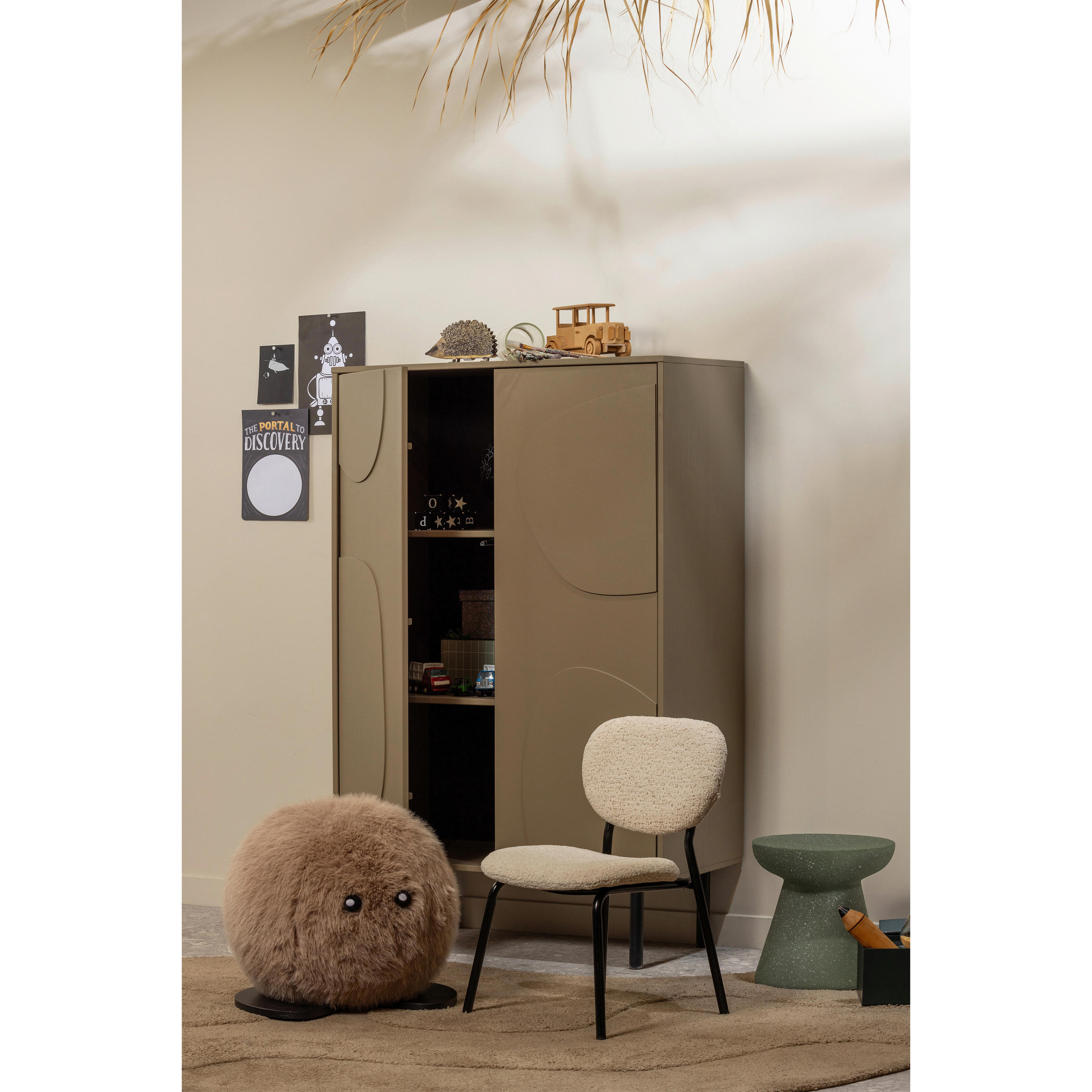 KOMMODE Cadiz  in 85/135/40 cm  - Schlammfarben/Schwarz, Design, Holz/Metall (85/135/40cm) - Livetastic