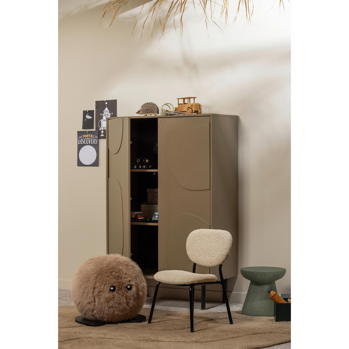 KOMMODE Cadiz  in 85/135/40 cm  - Schlammfarben/Schwarz, Design, Holz/Metall (85/135/40cm) - Livetastic