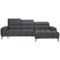 ECKSOFA in Webstoff Dunkelgrau  - Dunkelgrau/Schwarz, Design, Textil/Metall (270/177cm) - Welnova