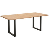 ESSTISCH Asteiche massiv Eiche Bianco  - Eiche Bianco/Schwarz, Design, Holz/Metall (200/100/75cm) - Musterring