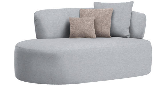 RÉCAMIERE  in Flachgewebe Hellgrau, Hellbraun  - Hellbraun/Hellgrau, MODERN, Kunststoff/Textil (166/86/105cm) - Hom`in