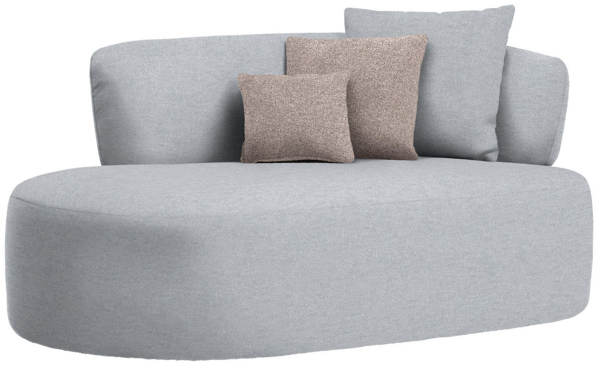 RÉCAMIERE  in Flachgewebe Hellgrau, Hellbraun  - Hellbraun/Hellgrau, MODERN, Kunststoff/Textil (166/86/105cm) - Hom`in