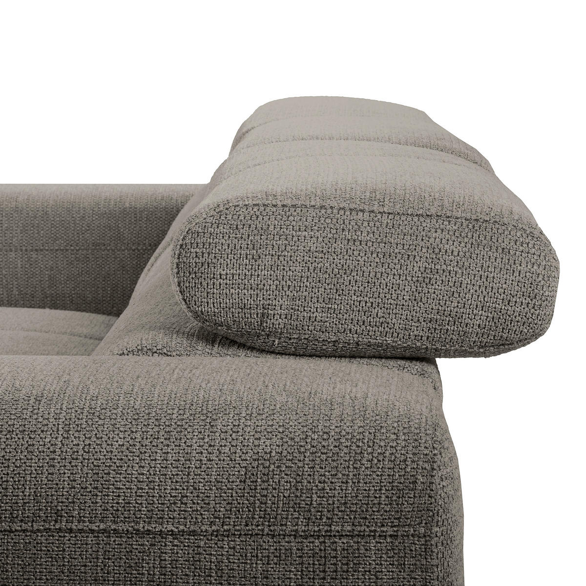 ECKSOFA TORINO Graphitfarben Chenille Bettkasten, Kopfteilverstellung  - Schwarzchrom/Graphitfarben, Design, Textil/Metall (173/247cm) - Livetastic