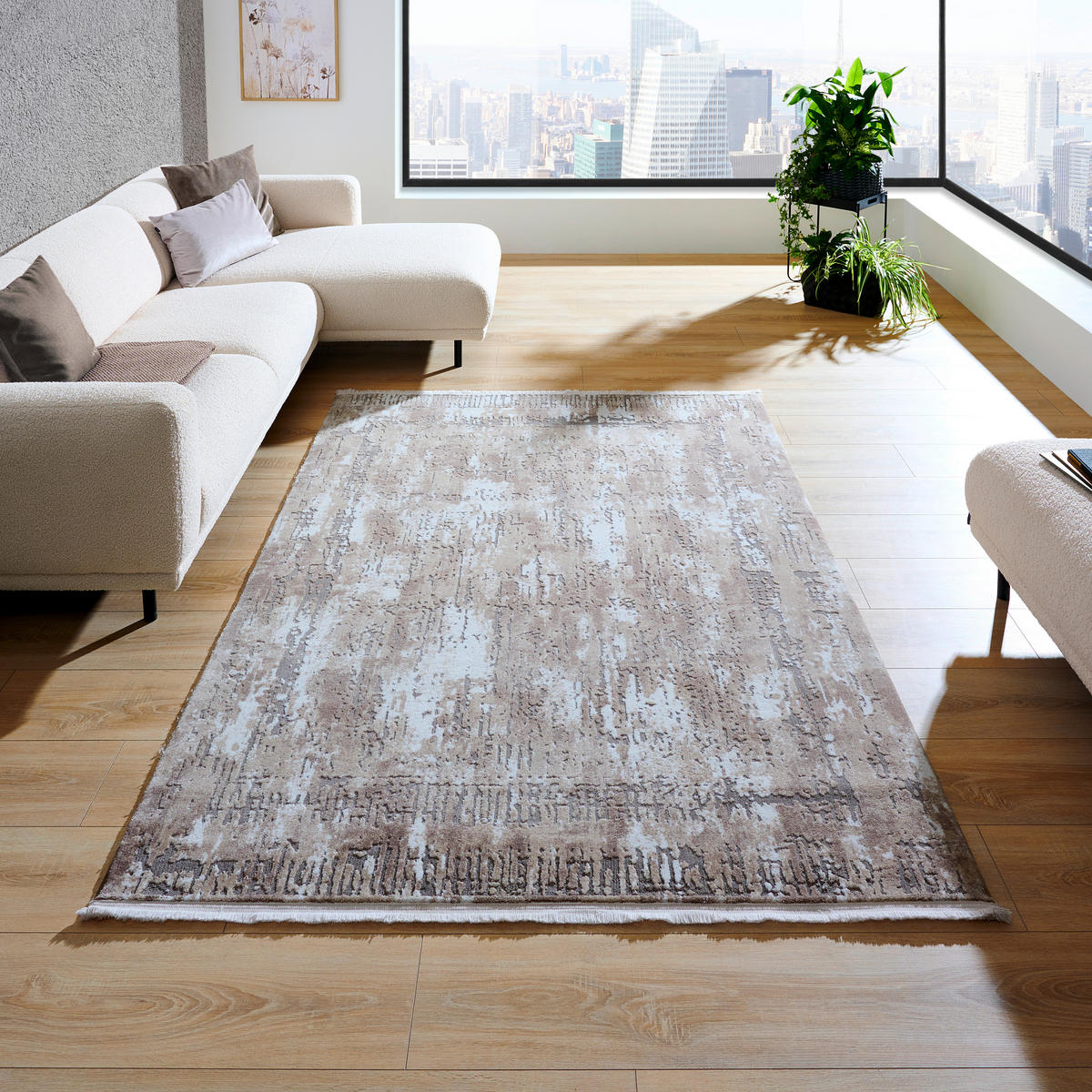 TKANÝ KOBEREC, 160/230 cm, béžová - béžová, Design, textil (160/230cm) - Novel