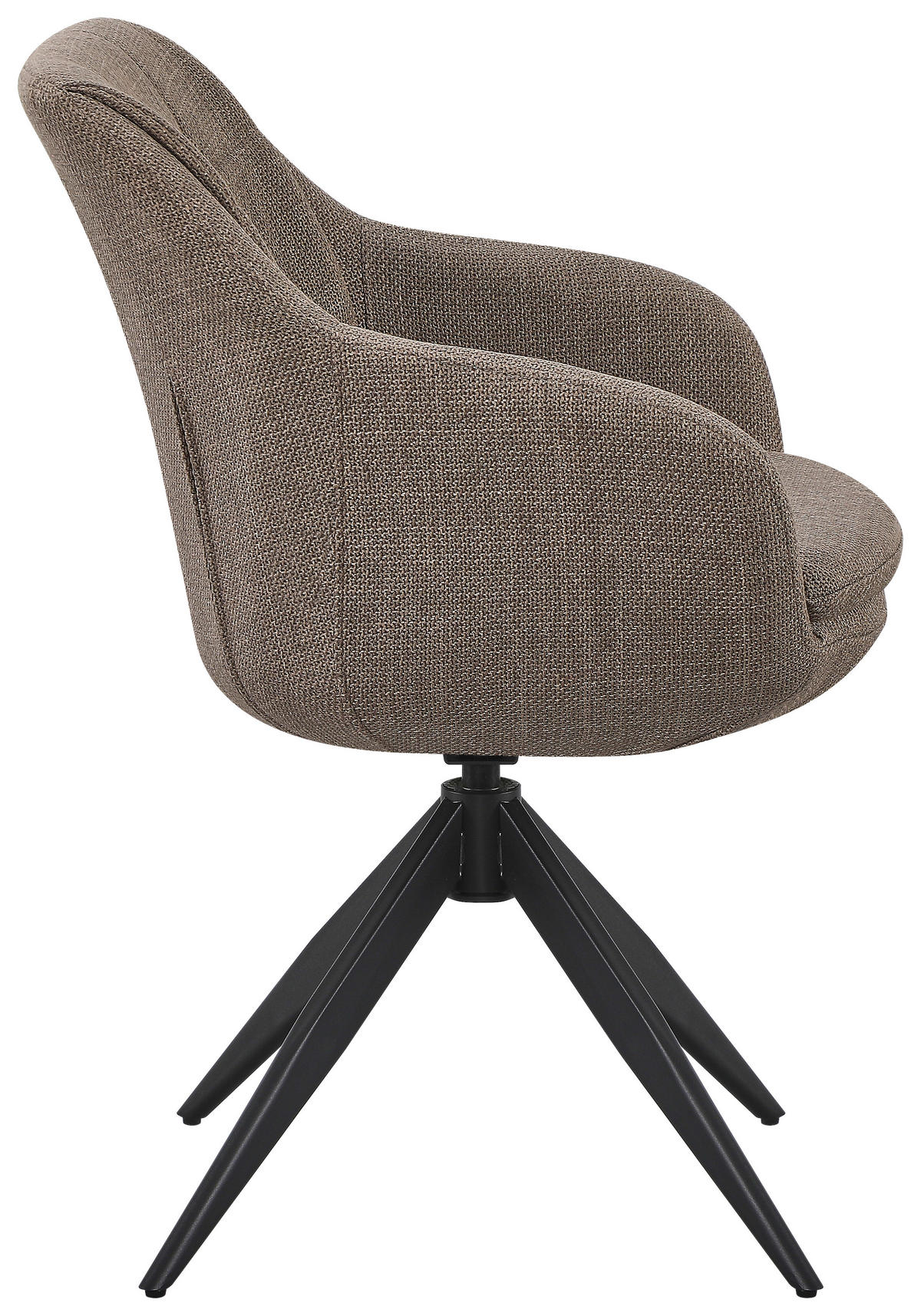 ARMLEHNSTUHL  Sitzfläche 360° drehbar, automatische Rückholfunktion Webstoff  Schwarz, Taupe  - Taupe/Schwarz, Design, Textil/Metall (62/83/61cm) - Novel