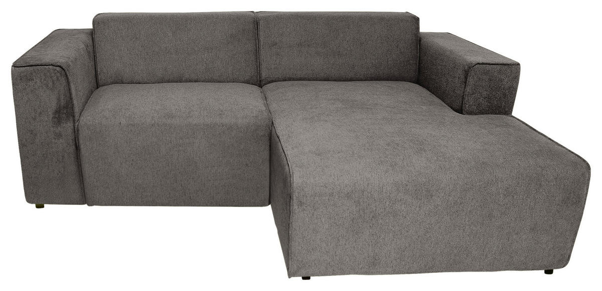 ECKSOFA Grau Struktur  - Schwarz/Hellblau, Design, Kunststoff/Textil (234/161cm) - P & B