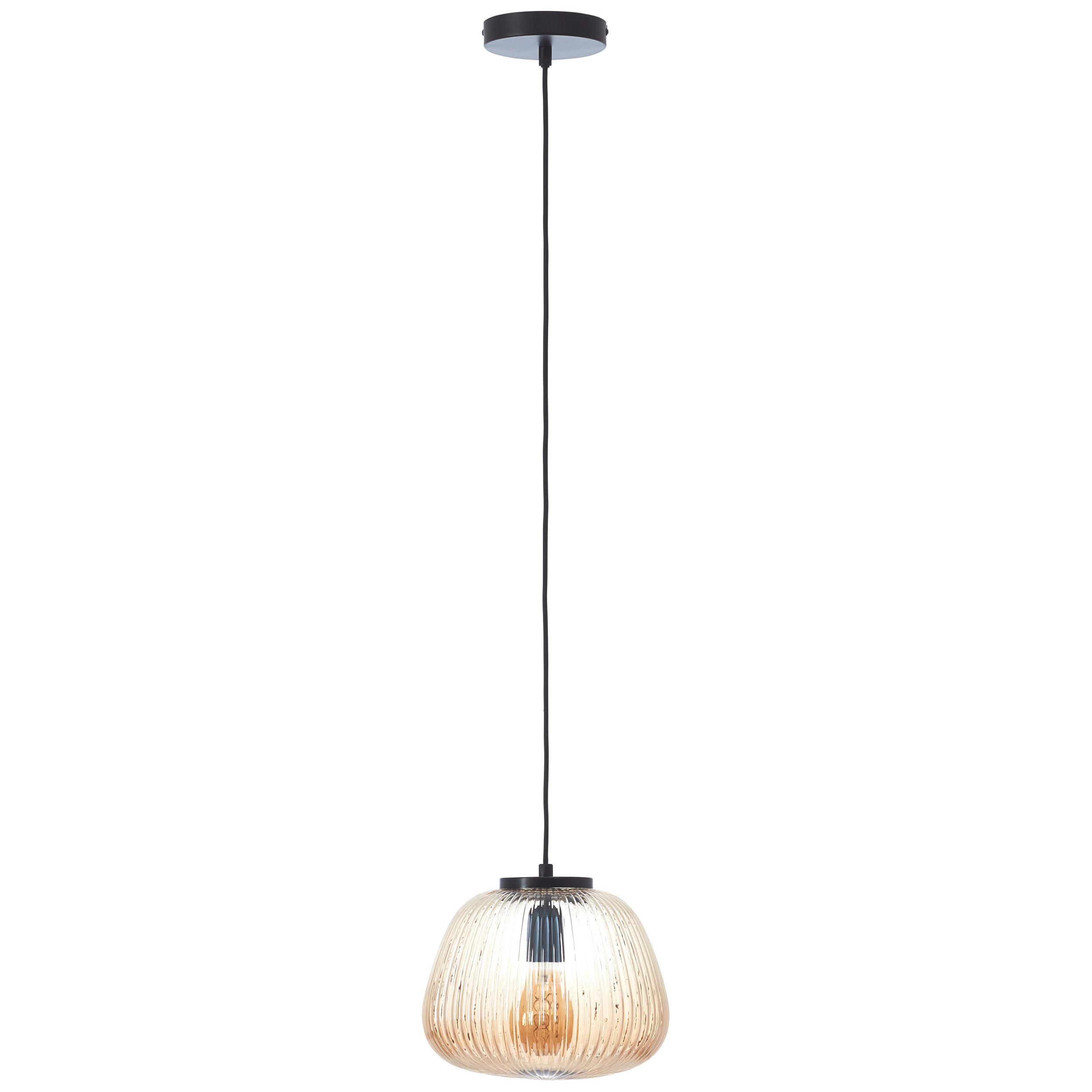 HÄNGELEUCHTE 25/176 cm    - Bernsteinfarben, Design, Glas/Metall (25/176cm) - Brilliant