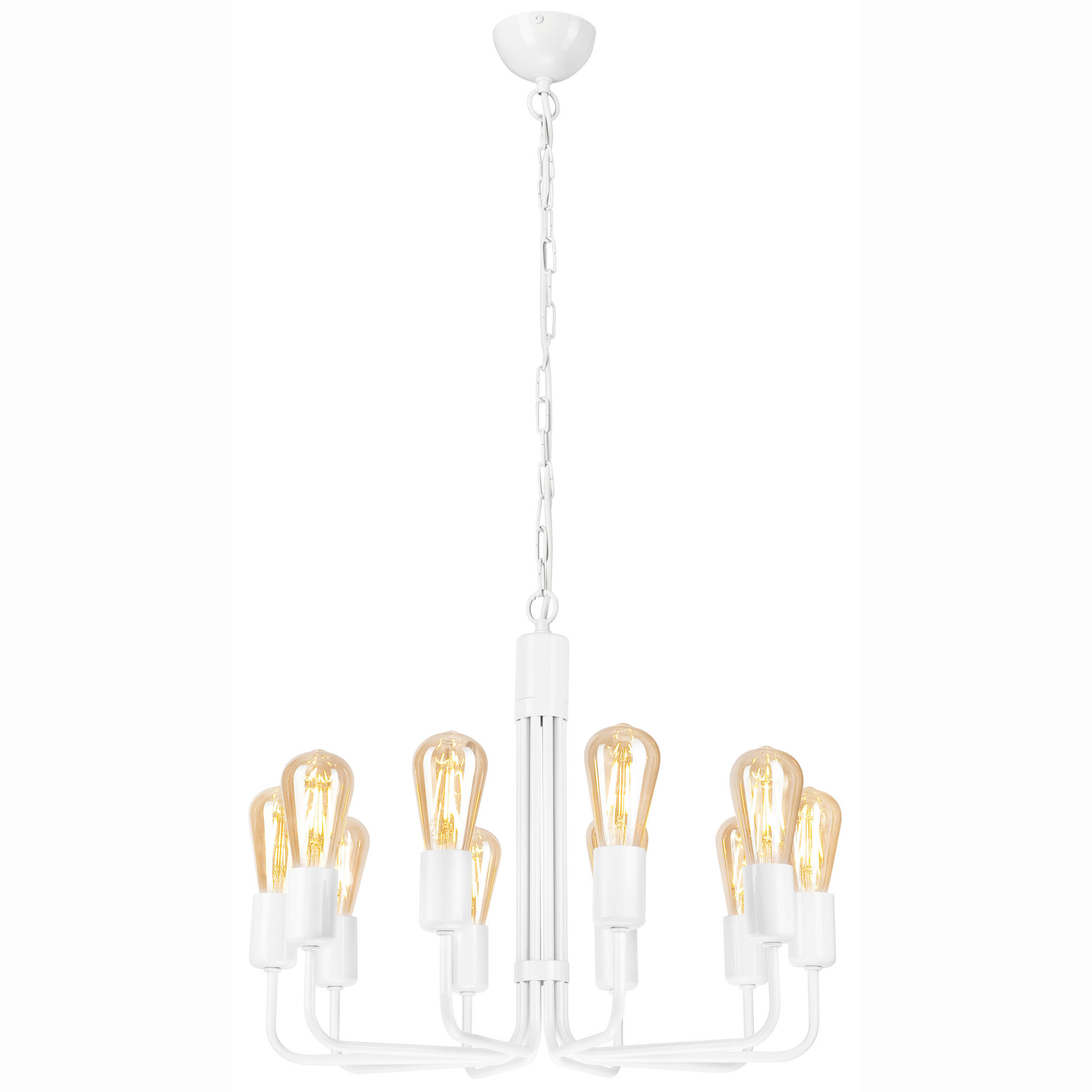 XXXLutz Pendelleuchte Tiffany Weiß Hochglanz 54x98x98 cm