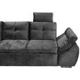 ECKSOFA in Mikrovelours Schwarz  - Schwarz, KONVENTIONELL, Kunststoff/Textil (217/265cm) - Carryhome