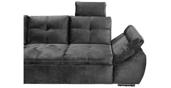 ECKSOFA in Mikrovelours Schwarz - Schwarz, KONVENTIONELL, Kunststoff/Textil (217/265cm) - Carryhome