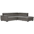 ECKSOFA in Lederlook Grau  263/230 cm  - Schwarz/Grau, Design, Kunststoff/Textil (263/230cm) - Hom`in