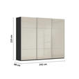 SCHWEBETÜRENSCHRANK  in Schwarz, Champagner  - Champagner/Alufarben, KONVENTIONELL, Glas/Holzwerkstoff (242/223/68cm) - Novel