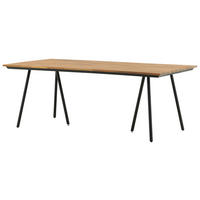 GARTENTISCH 200/100/74 cm Metall, Holz rechteckig  - Schwarz/Teakfarben, KONVENTIONELL, Holz/Metall (200/100/74cm) - Gardenson