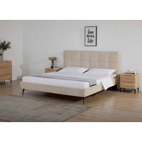 POLSTERBETT 180/200 cm, {[inkl. ],item.attr('349-543'),[, ]} - Beige/Schwarz, Design, Holz/Textil (180/200cm) - Boxxx