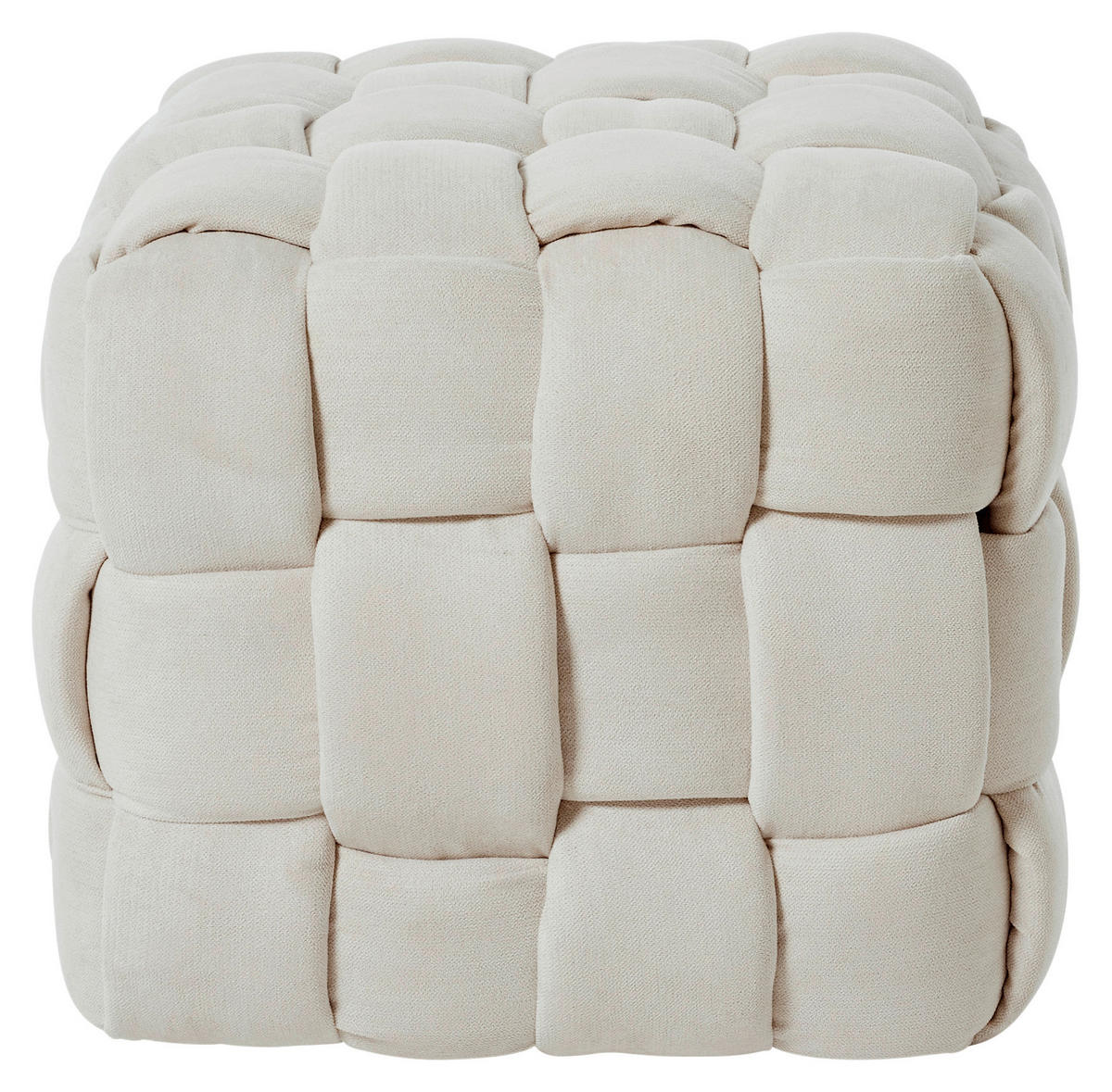 SITZWÜRFEL Samt  - Creme, MODERN, Textil (50/43/50cm)