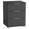 NACHTSCHRANK 46/61/42 cm  - Alufarben/Graphitfarben, KONVENTIONELL, Holzwerkstoff/Kunststoff (46/61/42cm) - Boxxx