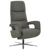 RELAXSESSEL in Leder Dunkelgrau  - Edelstahlfarben/Dunkelgrau, Design, Leder/Metall (76/119/86cm) - Dieter Knoll