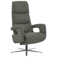 RELAXSESSEL Leder Dunkelgrau  - Edelstahlfarben/Dunkelgrau, Design, Leder/Metall (76/119/86cm) - Dieter Knoll