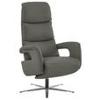 RELAXSESSEL in Leder Dunkelgrau  - Edelstahlfarben/Dunkelgrau, Design, Leder/Metall (76/119/86cm) - Dieter Knoll
