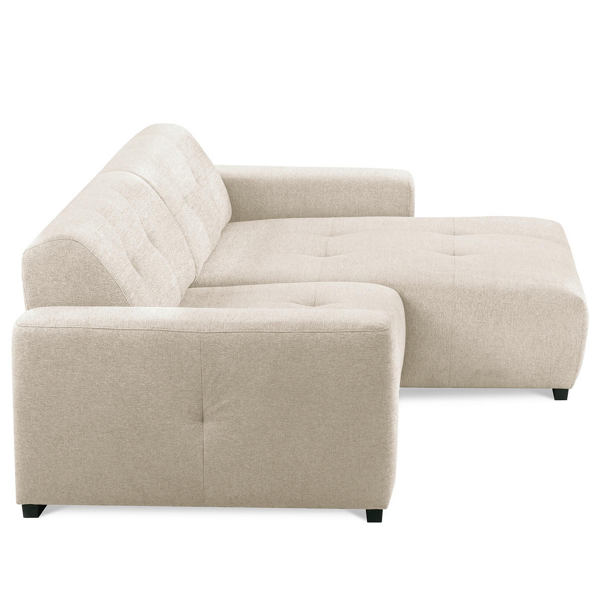 ECKSOFA AUSTIN Beige Flachgewebe Sitztiefenverstellung  - Beige/Schwarz, Design, Kunststoff/Textil (286/169cm) - Livetastic