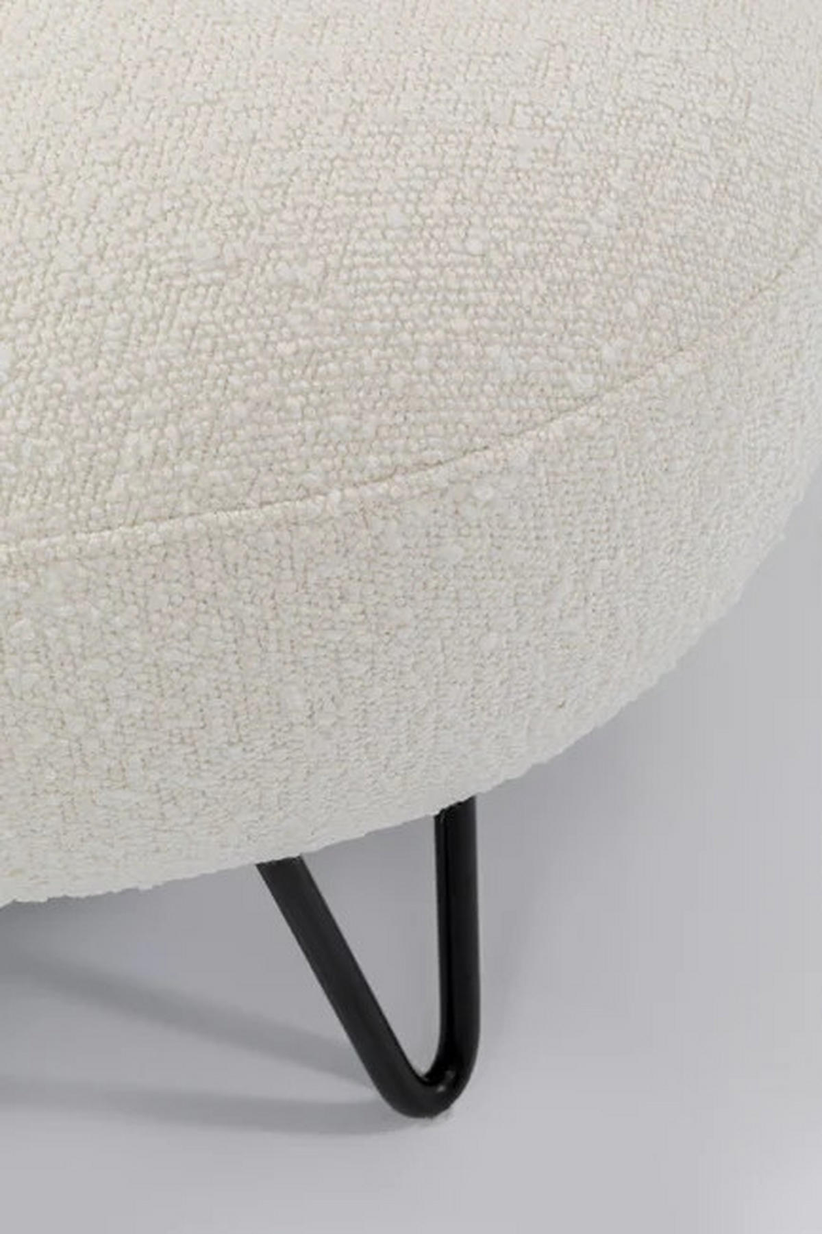 2-SITZER-SOFA in Bouclé Weiß  - Schwarz/Weiß, Design, Textil/Metall (182/72/95cm) - Kare-Design