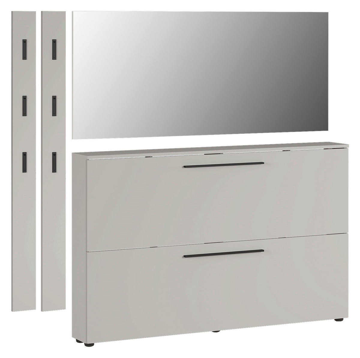 GARDEROBE 4-teilig  in 185/200/19 cm  - Kaschmir, Basics, Glas/Holzwerkstoff (185/200/19cm)