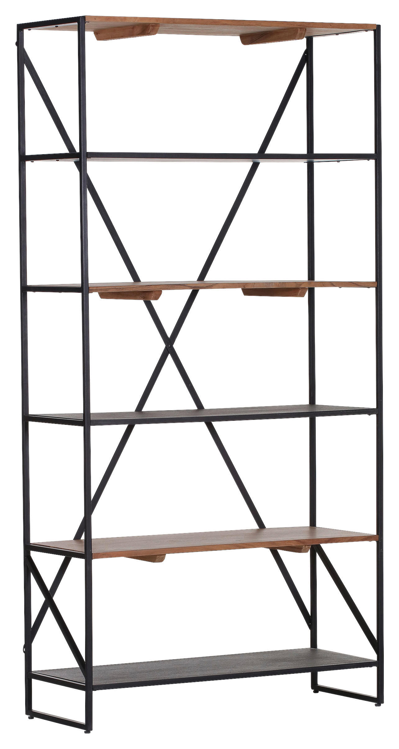 REGAL  95/180/35 cm Schwarz, Naturfarben  - Schwarz/Naturfarben, MODERN, Holz/Holzwerkstoff (95/180/35cm) - MID.YOU
