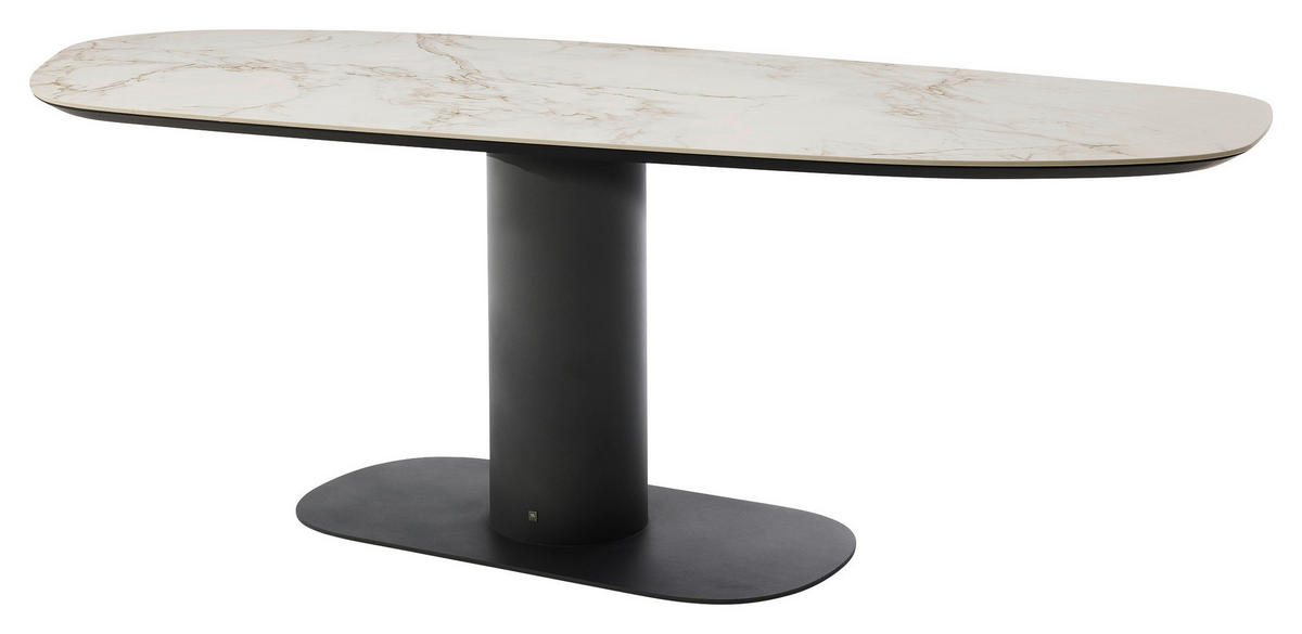 ESSTISCH in Keramik 240/120/77 cm  - Anthrazit/Creme, Design, Keramik/Metall (240/120/77cm) - Musterring