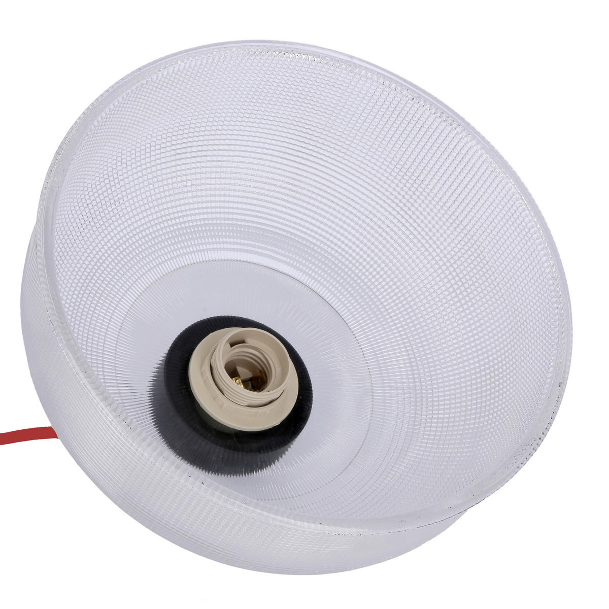 PENDELLEUCHTE 26.5/26.5/90 cm  - Transparent/Rot, KONVENTIONELL, Glas/Metall (26.5/26.5/90cm)